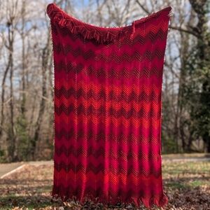 Vintage Crochet Blanket With Fringe